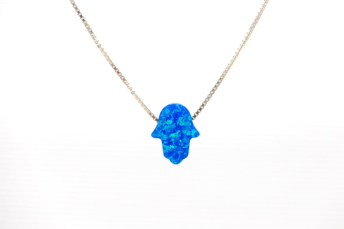 Small Opal Hamsa Necklace
