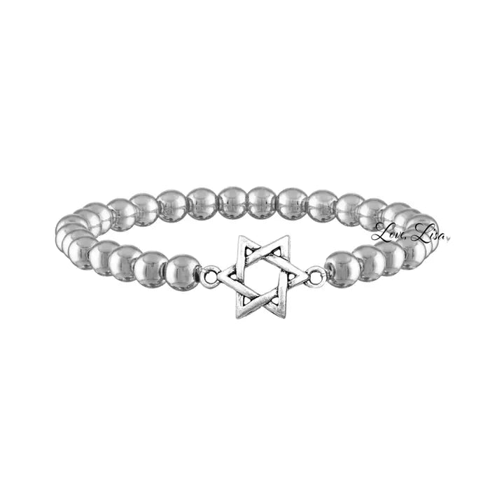 Jewish Star of David Beaded Bracelet