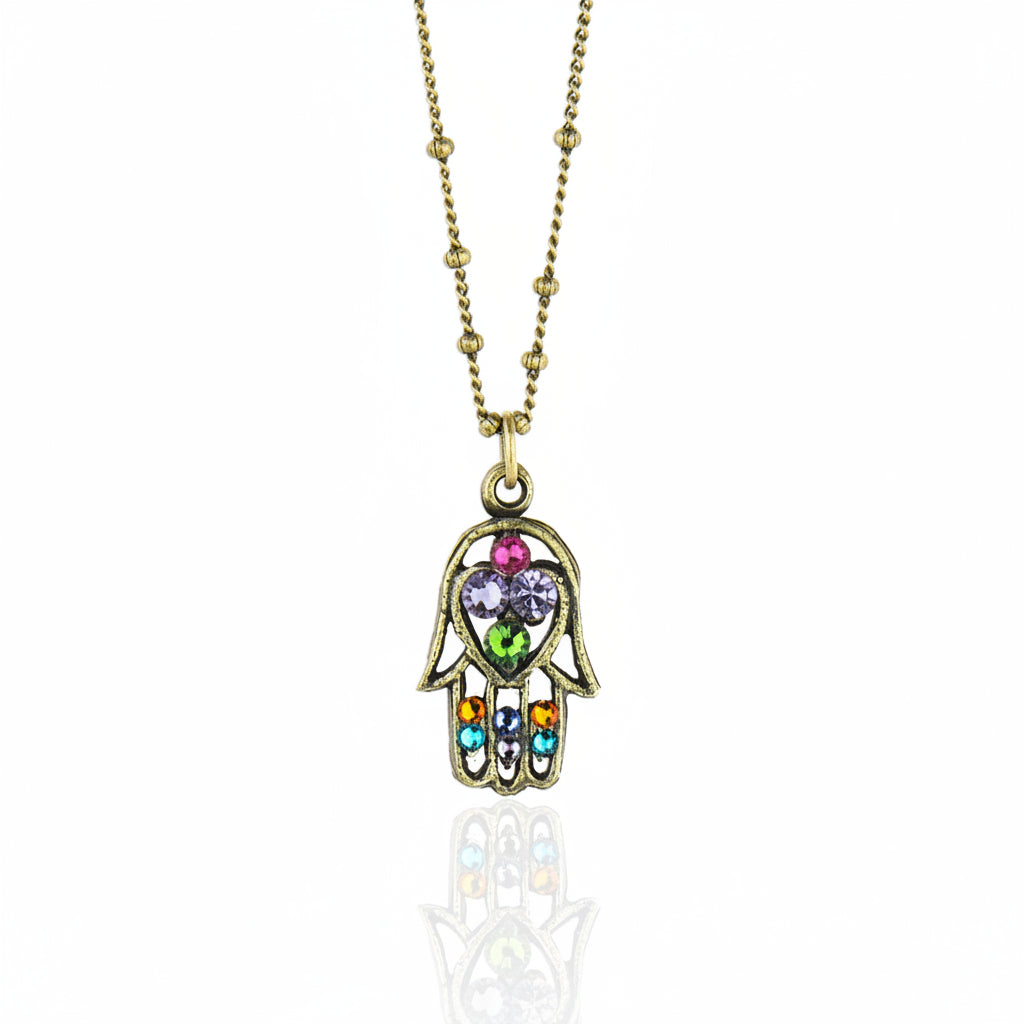 Imani  Crystal Hamsa Necklace