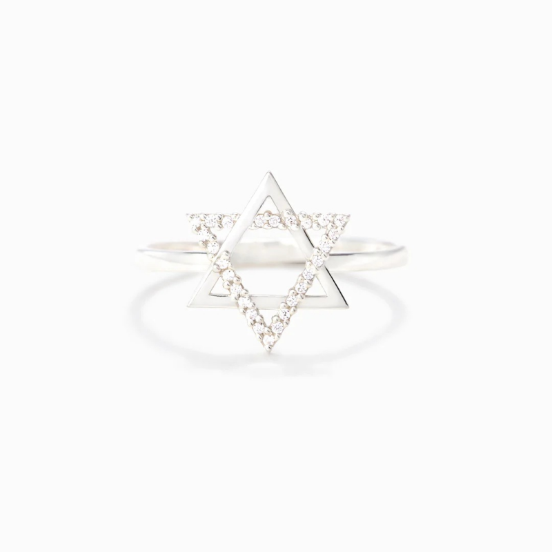 Dainty Star Of David Stacking Ring in 925 Sterling Silver