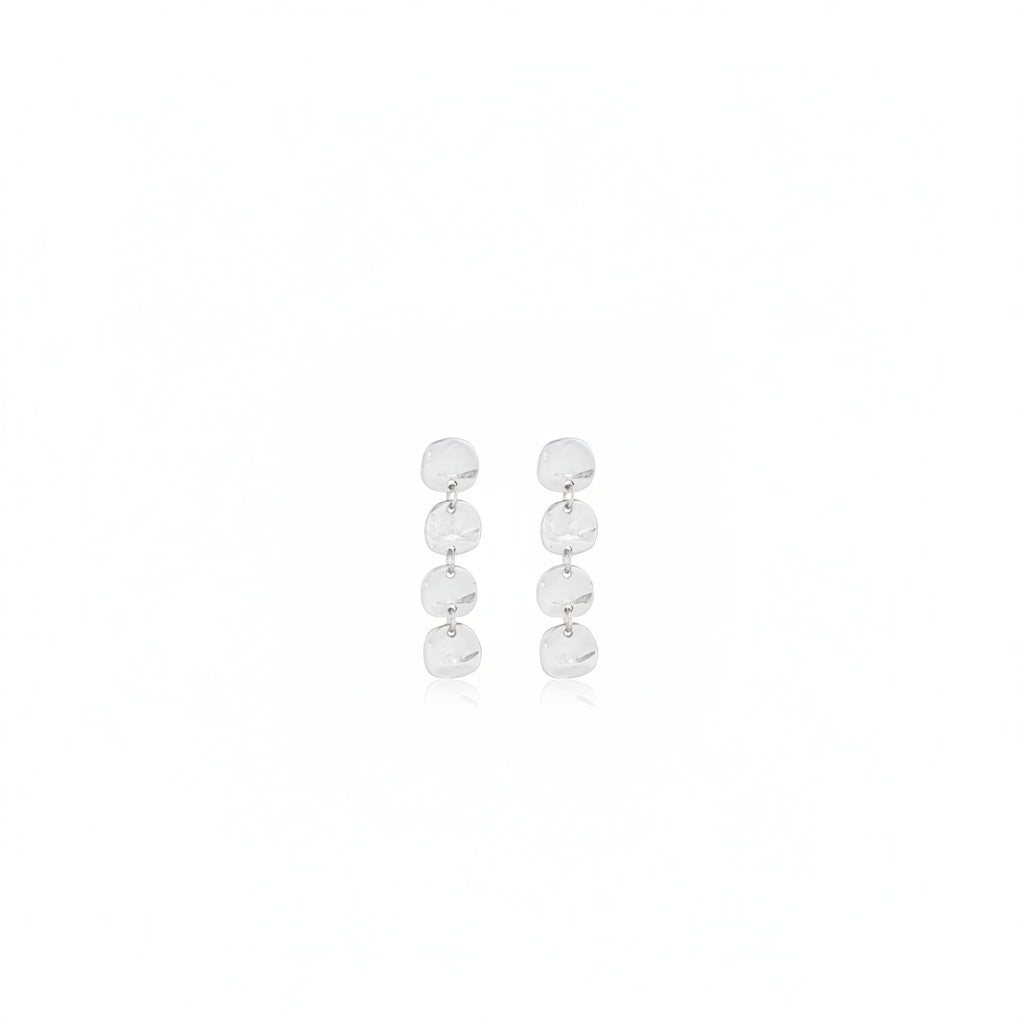 Chic Medallion Disc Linear Drop Earrings - 24K Gold Plated