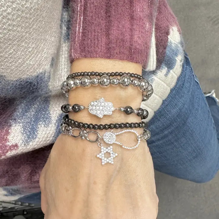 Crystal Star of David Stretch Bracelet