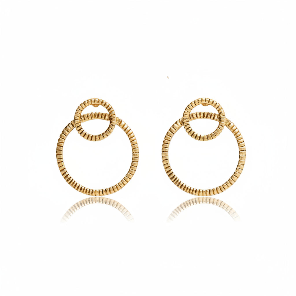 Double Circle Frontal Hoop - 24K Gold Plated