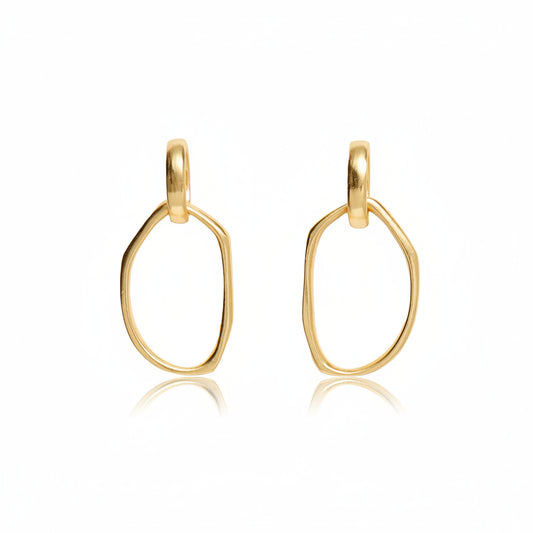 Irregular Link Drop Earrings - 24K Gold Plated