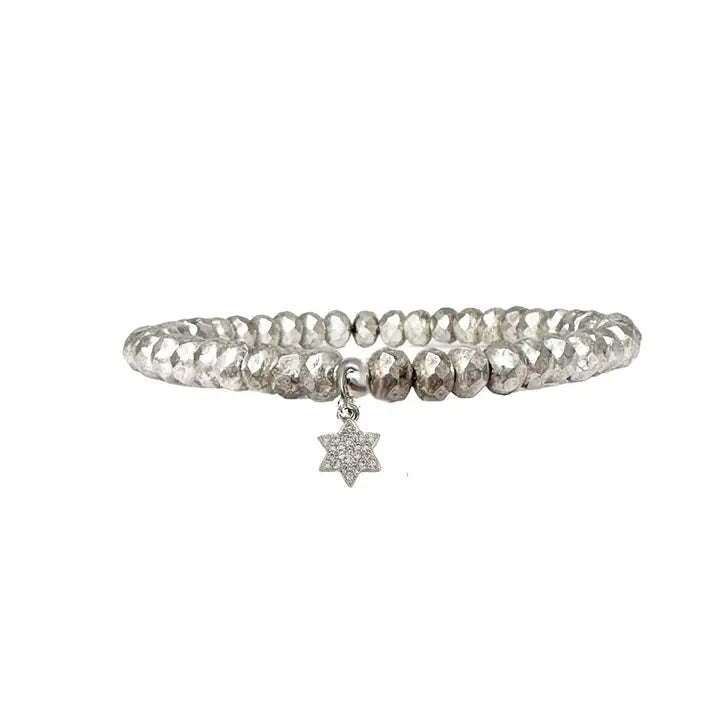 Cz Star of David Charm Bracelet