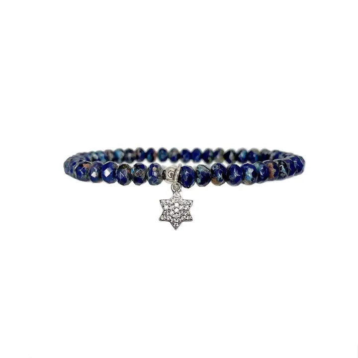 Cz Star of David Charm Bracelet