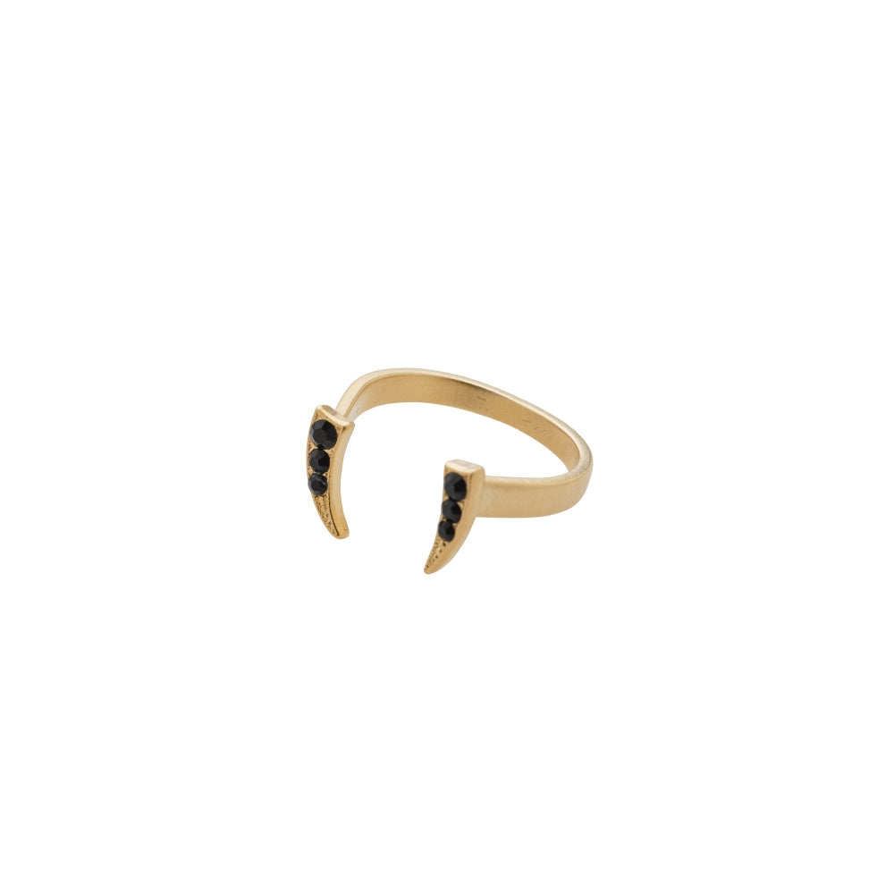 Gold Open Crescent Moon Ring