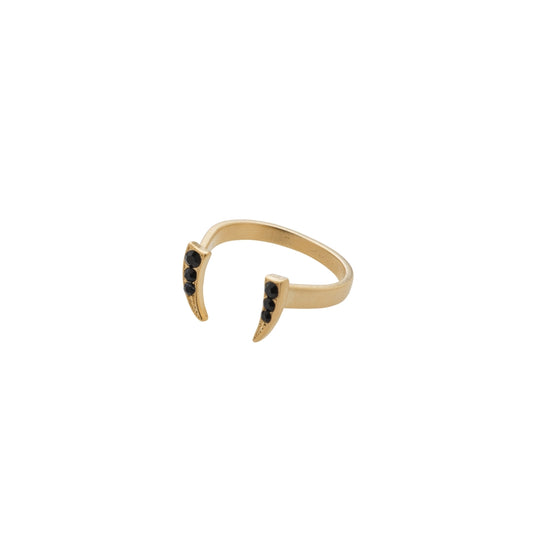 Gold Open Crescent Moon Ring