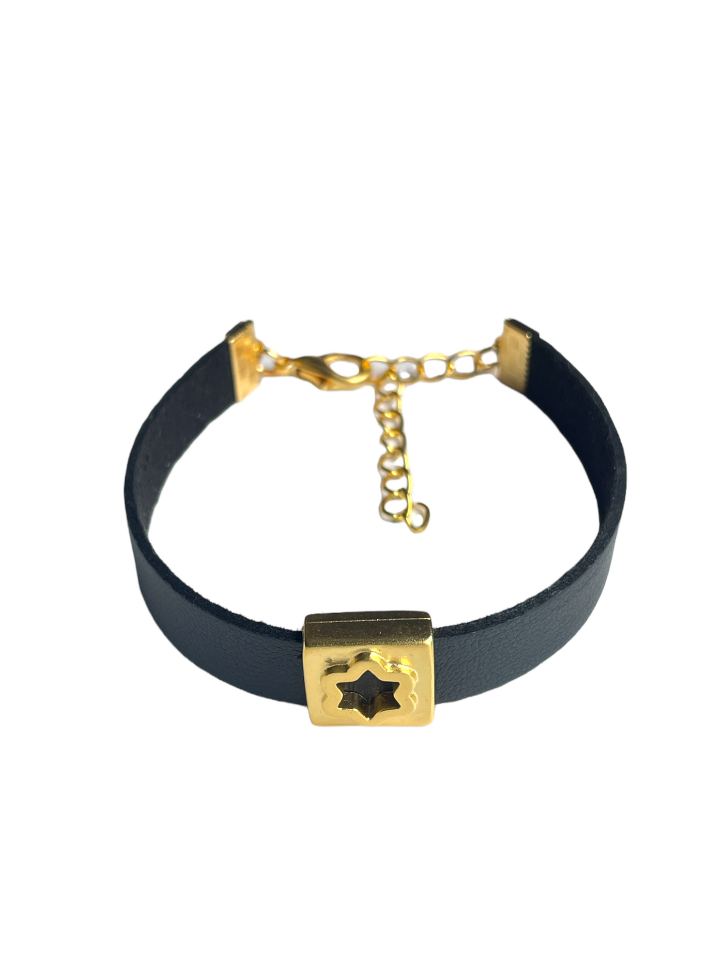 Jewish Star Leather Bracelet